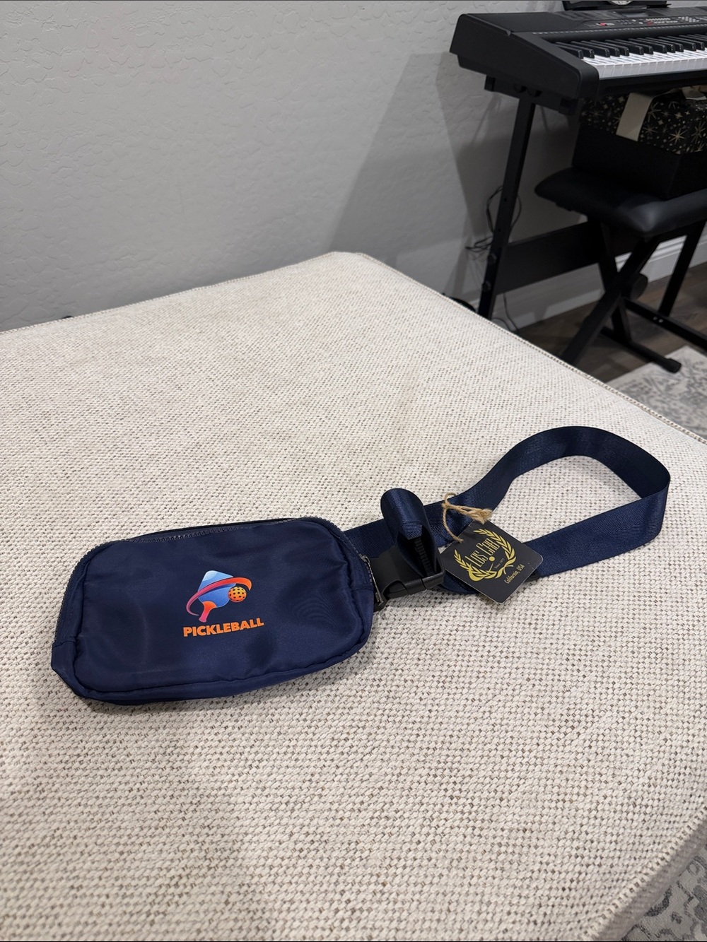 Pickleball Navy Crossbody Belt Bag with Logo